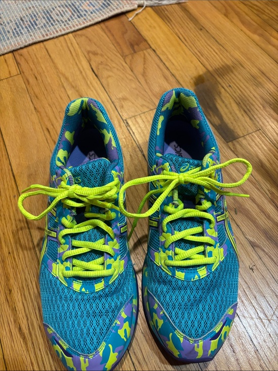 Asics Shoes - Asics Teal and Neon Yellow Women's Running Sneakers